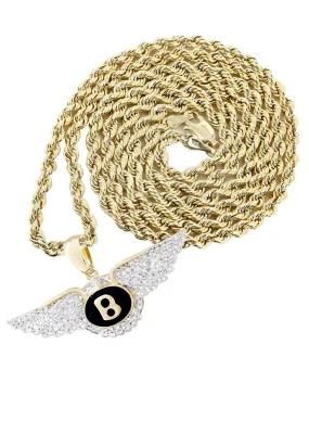 10K Yellow Gold Bentley Diamond Necklace  | 0.54 Carats