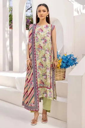 3PC Printed Unstitched Lawn Suit KLA-2415