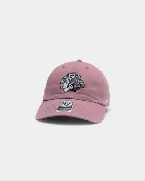 47 Brand Chicago Blackhawks Clean Up Strapback Mauve