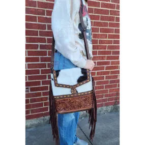 American Darling Conceal Carry Hide & Tooled Fringe Cross Body