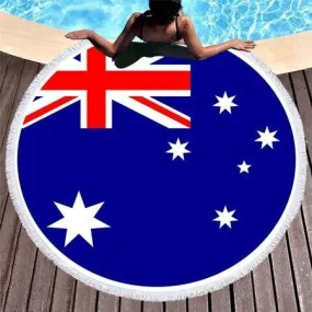 Australia Flag Round Beach Towel