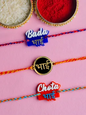 Bada Bhai   Chota Bhai   Bhai Set of 3 Rakhis