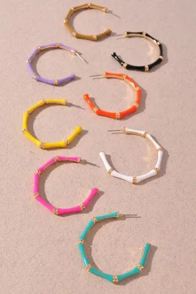 Bamboo Colorful Hoop Earring