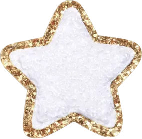 Blanc Glitter Varsity Star Patch