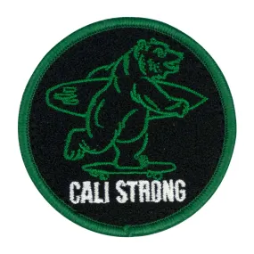 CALI Strong Bear Black Green White Round Hook-and-Loop Morale Patch