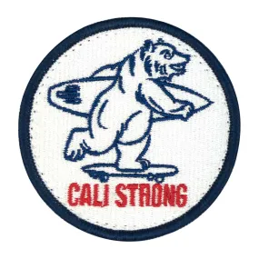 CALI Strong Bear Blue White Red Round Hook-and-Loop Morale Patch