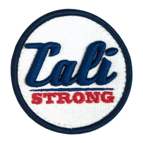 CALI Strong White Blue Red Round Hook-and-Loop Morale Patch