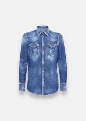 Chemise Western Classic Bleu  Dsquared2