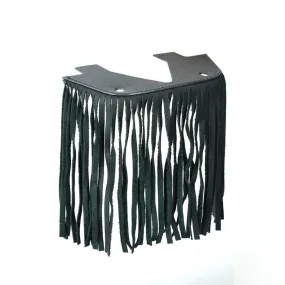 Daniel Smart Black Leather Floor Boards with Fringe , Small