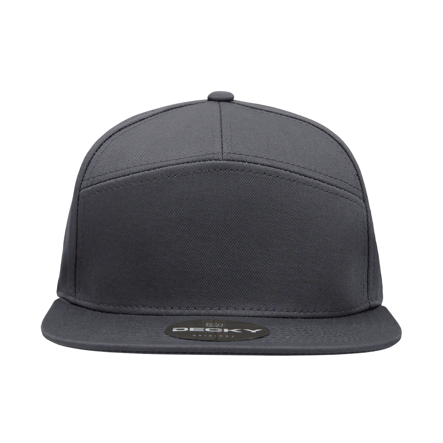 Decky 1098 7 Panel Flat Bill Hat, Snapback, 7 Panel High Profile Structured Cap