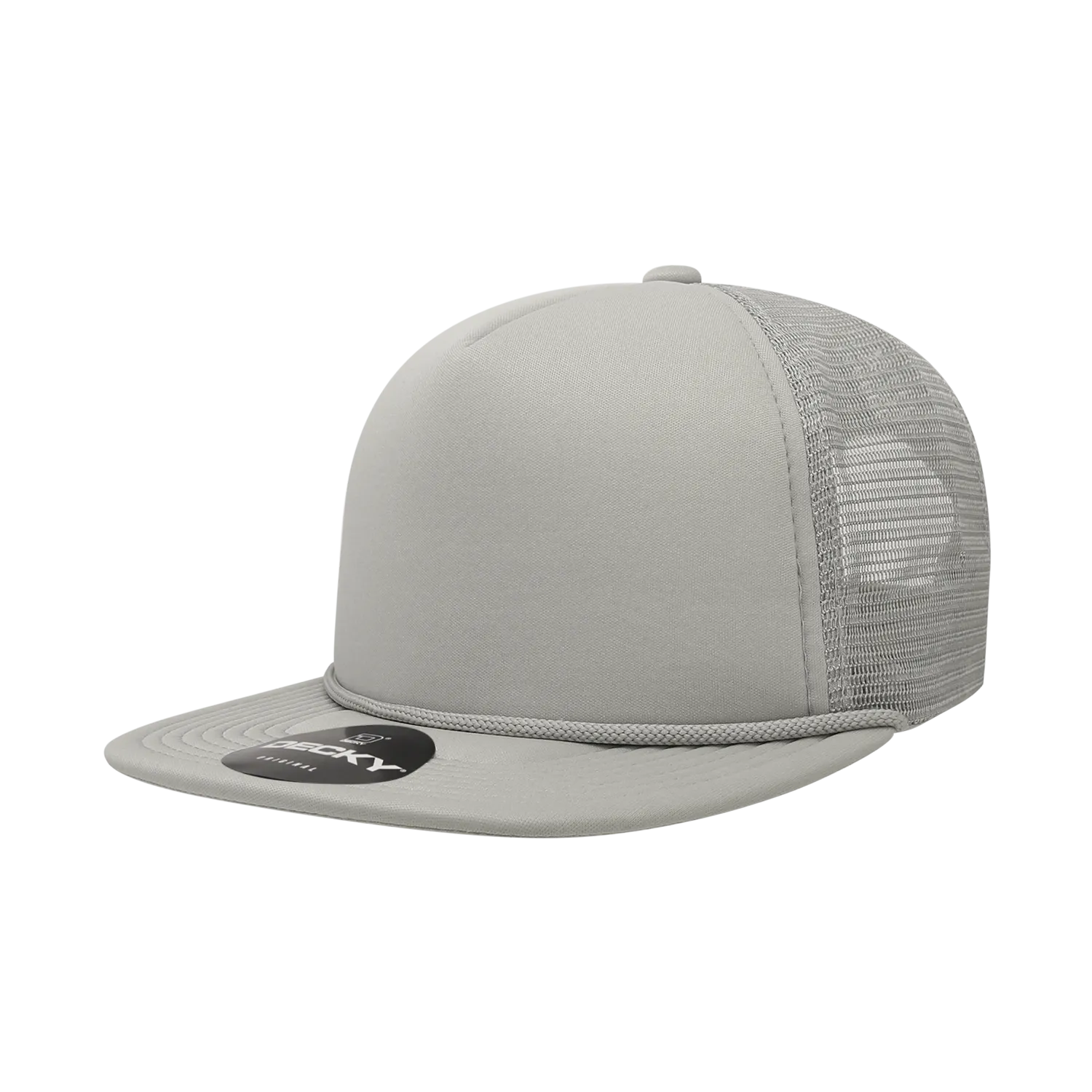 Decky 223 Blank Solid Color, Flat Bill Foam Trucker Hat