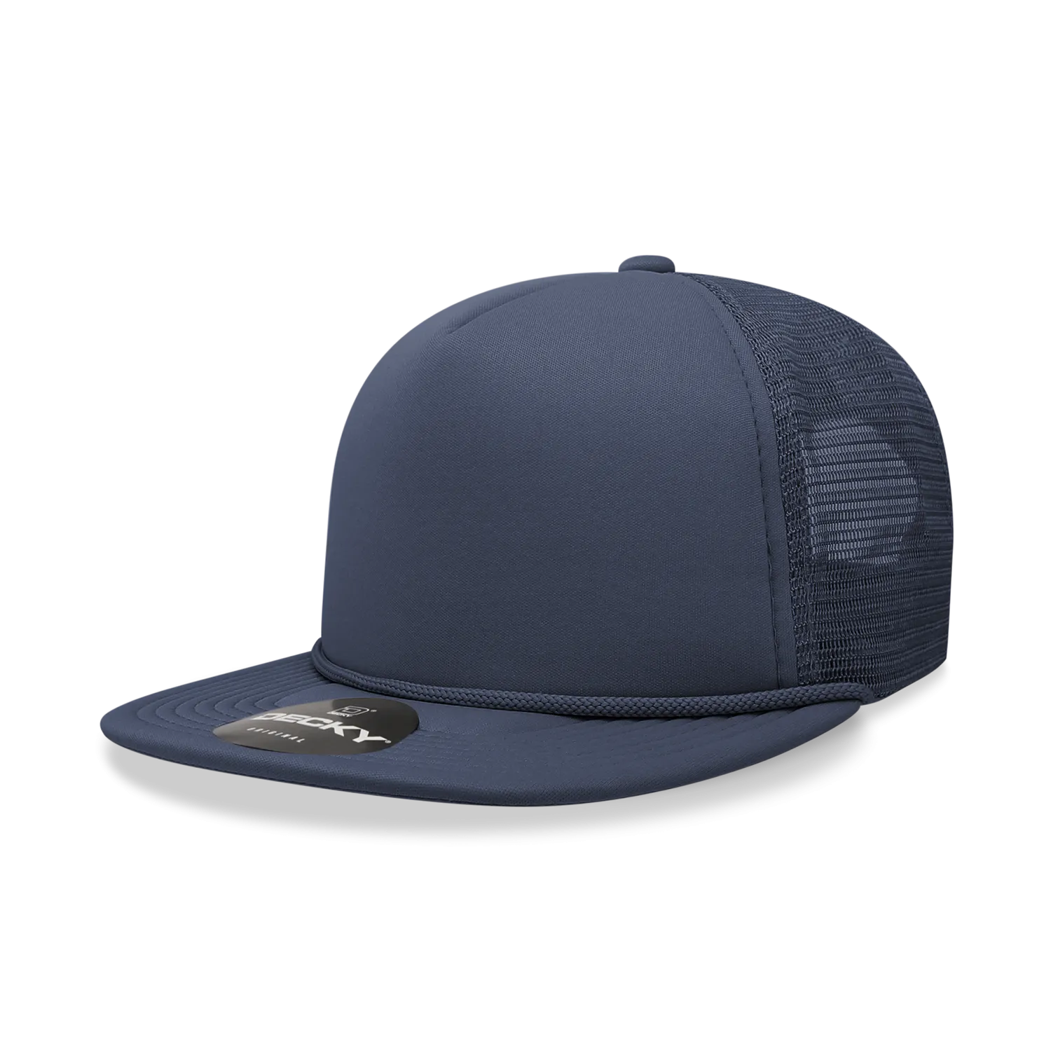 Decky 223 Blank Solid Color, Flat Bill Foam Trucker Hat