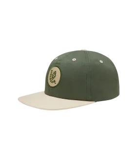 EMBROIDERED LOGO CAP - GREEN/IVORY