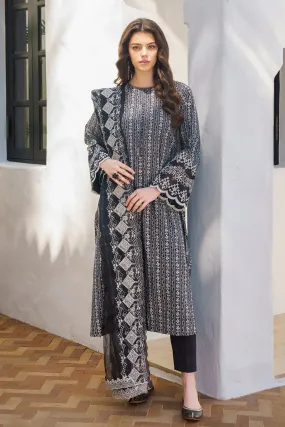 EMBROIDERED PRINTED LAWN UF-573