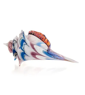 Glass Sculpture "Mini Conch Shell - White" by Ben Silver