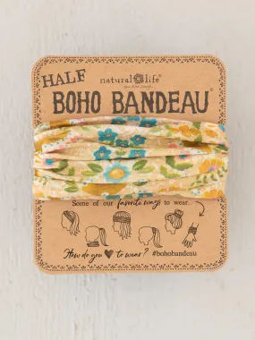 Half Boho Bandeau® Headband - Mandala Light Grey