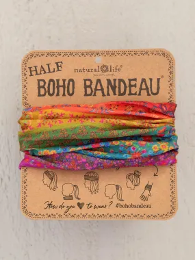 Half Boho Bandeau® Headband - Rainbow Border