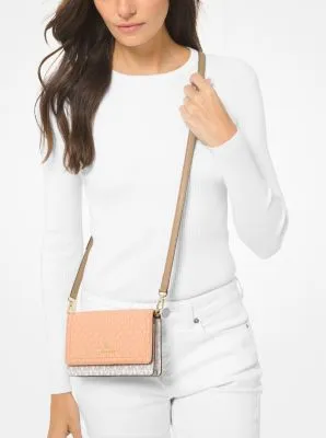 Jet Set Small Two-Tone Logo Smartphone Crossbody Bag