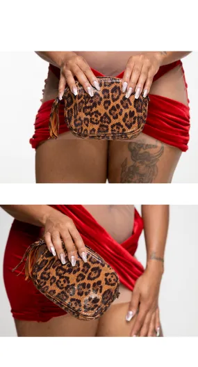 Leopard Zipper Clutch