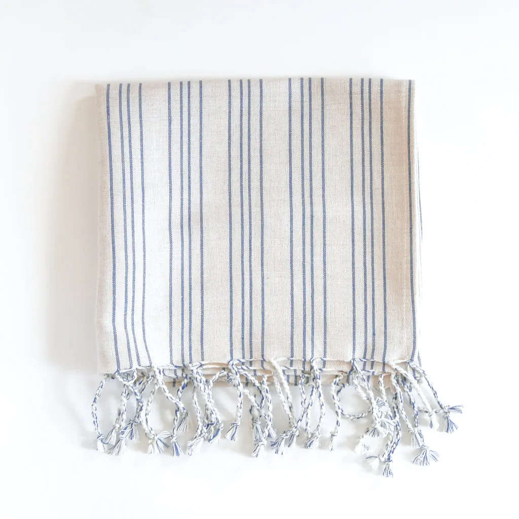 Linen / Cotton Small Ticking Hand Towel