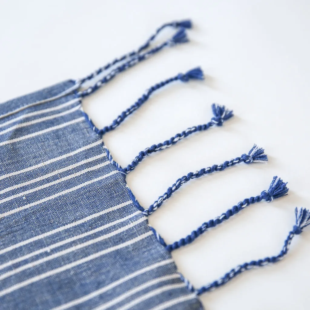 Linen / Cotton Small Ticking Hand Towel