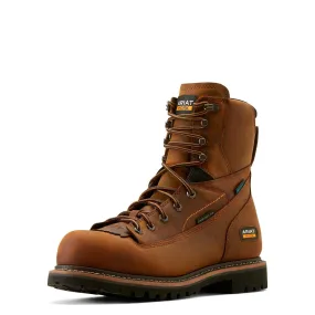 Longview Shock Shield 8 inch Composite-Toe Waterproof Work Boot Copper Brown