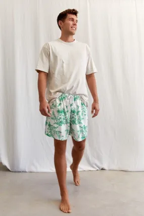 Men’s Boxers - Short Length - Summer Toile - Jade Green