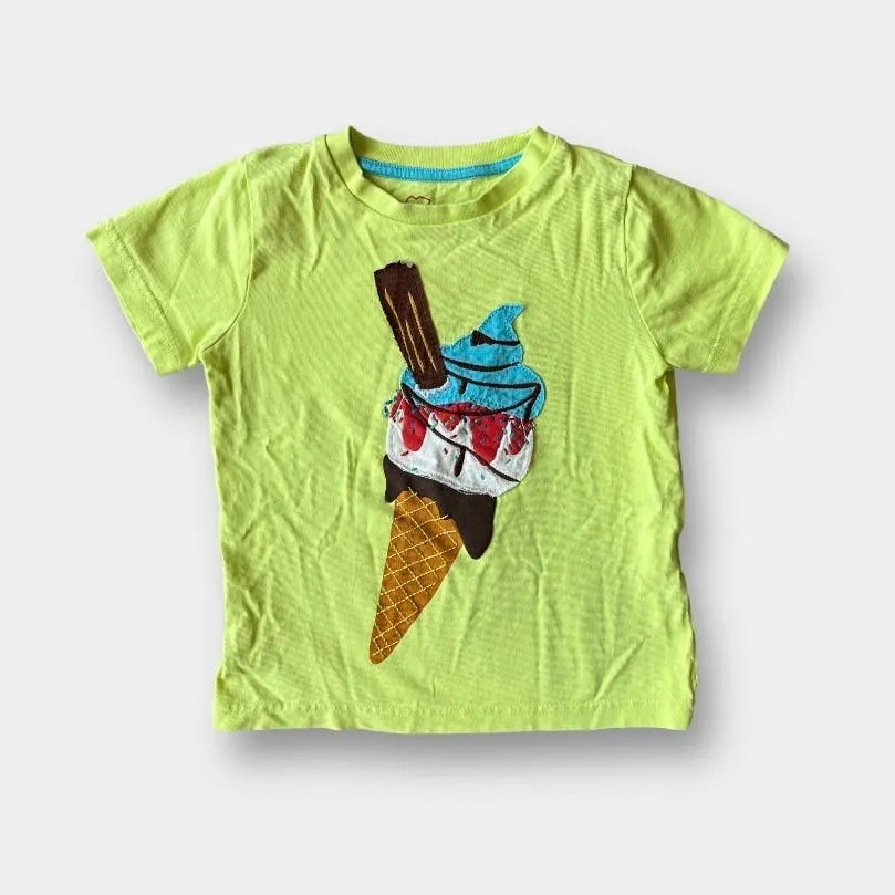 Mini Boden Ice Cream Cone Applique Tee 3-4