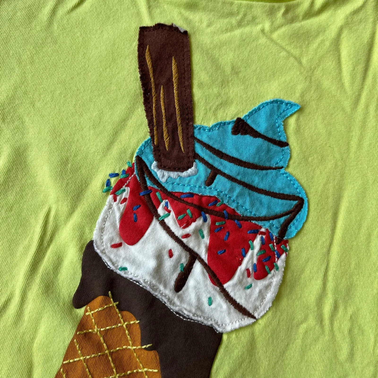 Mini Boden Ice Cream Cone Applique Tee 3-4