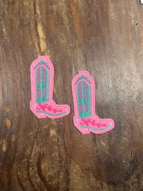 Pink and Turquoise Boot Patch