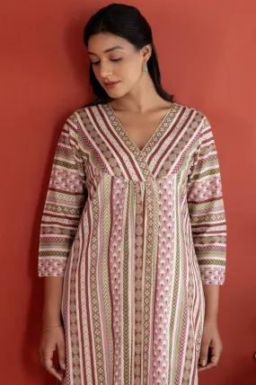 Pink Geometric Kurta