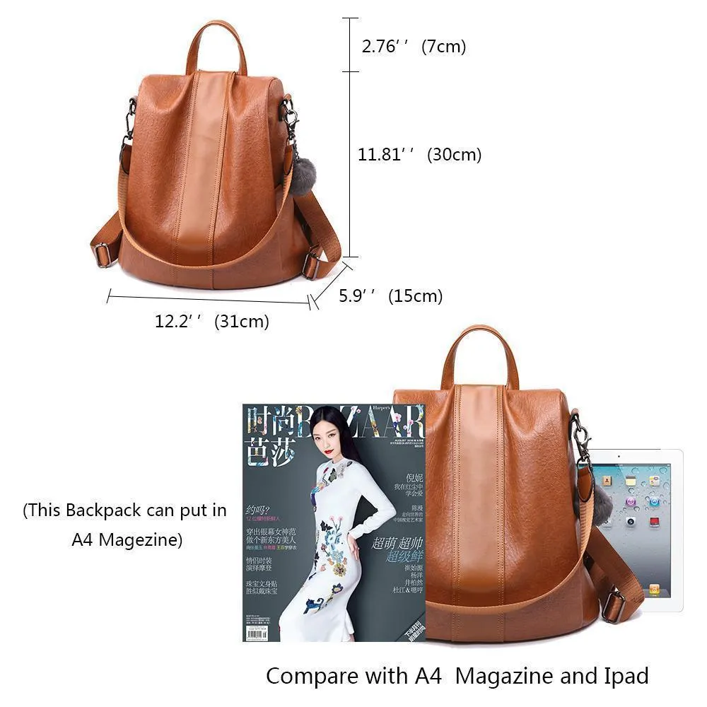 PREMIUM™ Premium Leather Three Way Anti-Thief Women's Backpack