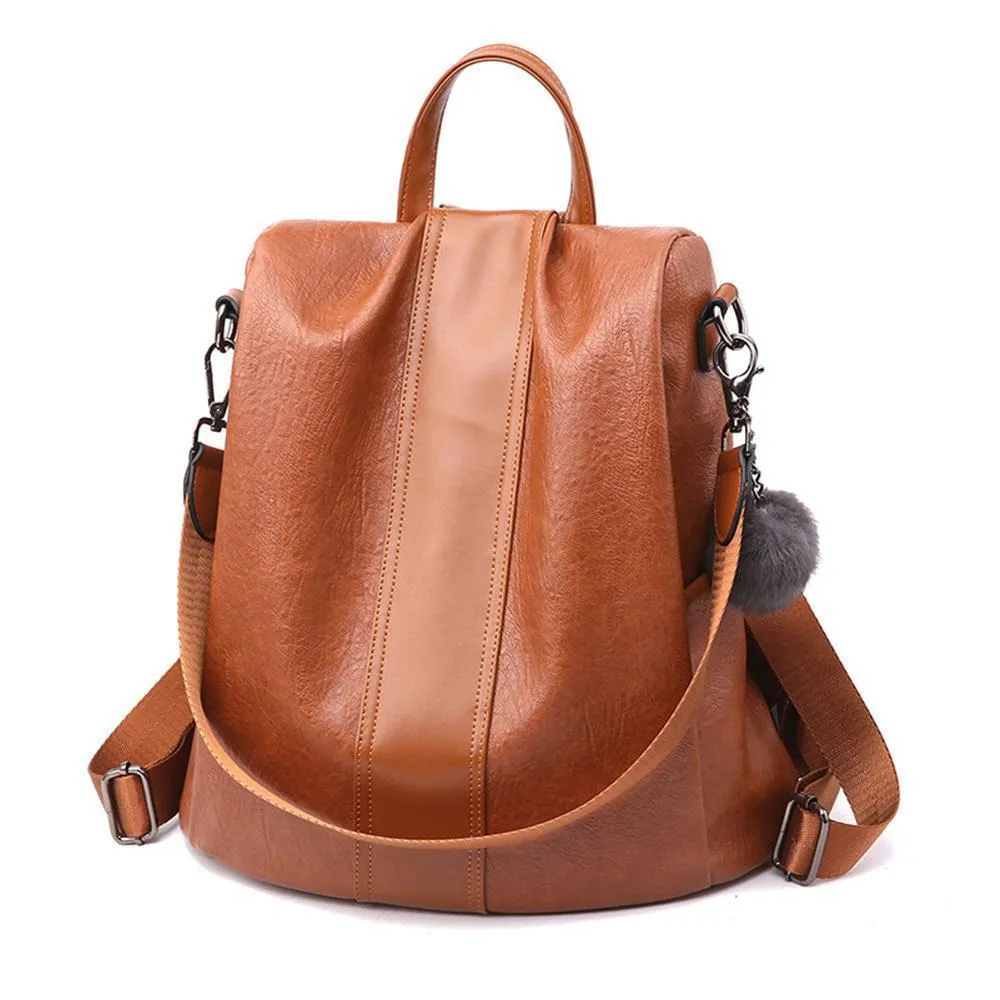 PREMIUM™ Premium Leather Three Way Anti-Thief Women's Backpack