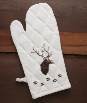 "Elk" 100% Cotton Embroidered Oven Mitt