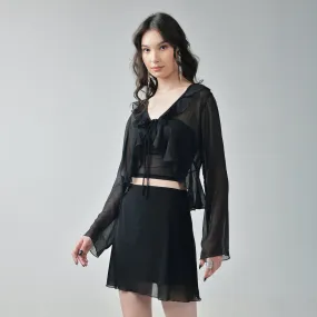 Ruffle Shrug with Tube Top & Mesh Skirt