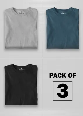 Solid Half Sleeve T-Shirt Women Combo - Pack of 3