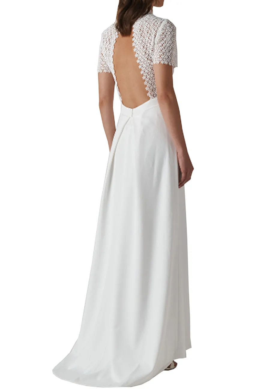 White Scarlet Open Back Wedding Dress